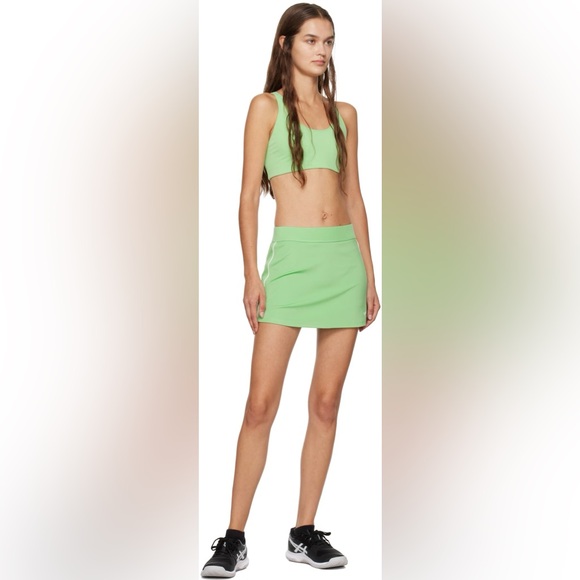 SPORTY & RICH 2-Piece Green Bonded Sport Bra and Skort Set - Picture 4 of 16